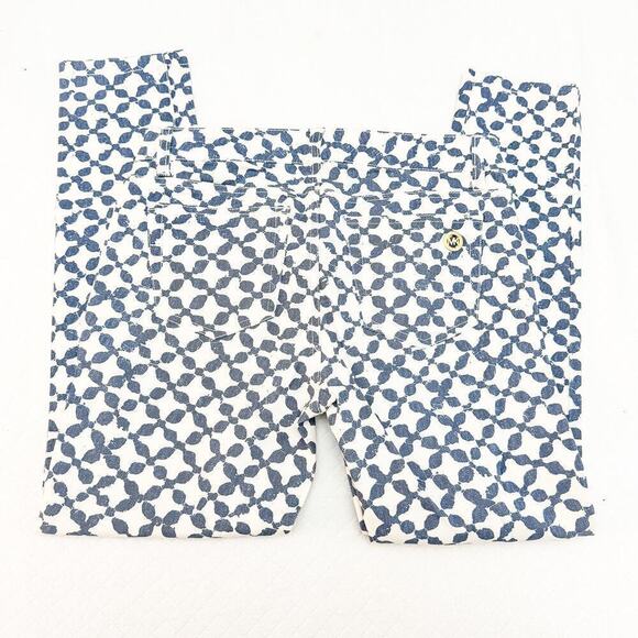 Michael Kors Skinny Jeans Cropped Blue Batik Pattened Denim Size 2 - Picture 5 of 9